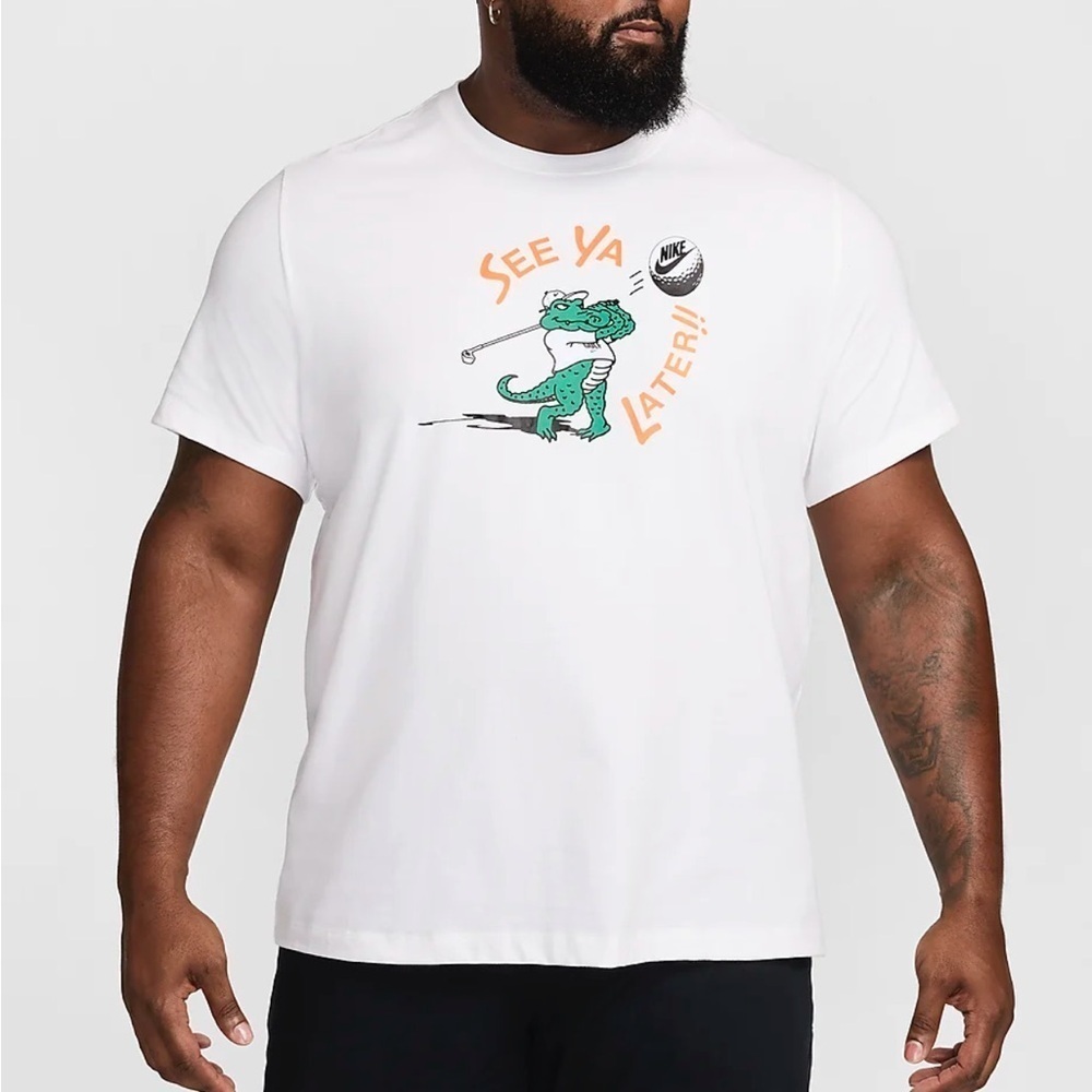Nike Men's Golf White Crew Neck Short Sleeve T-Shirt “See Ya Later”  Size 4XL